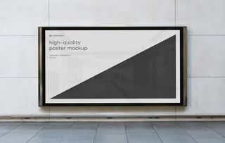 地铁墙体海报展览样机图片