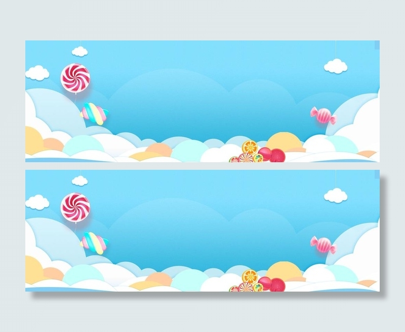 浅蓝色可爱卡通背景图片