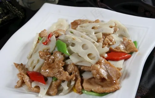 莲菜炒肉图片 莲菜炒肉图片