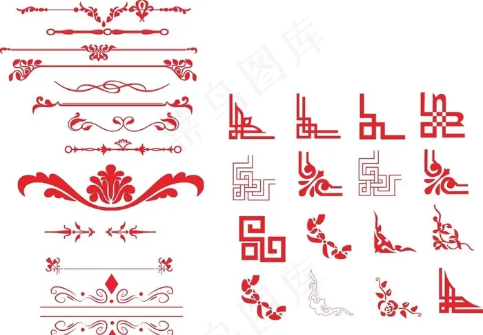 矢量红色花纹边框  精美边框图片cdr矢量模版下载