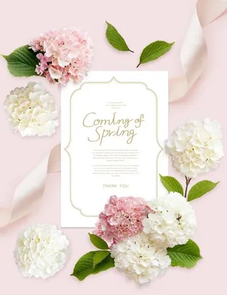 绣球花春季卡片海报图片