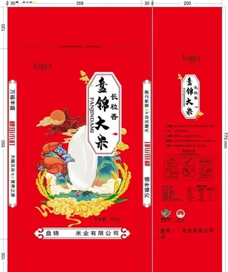 盘锦米包装 分层图 展开图图片