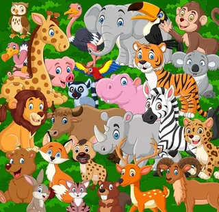 卡通野生动物  图片