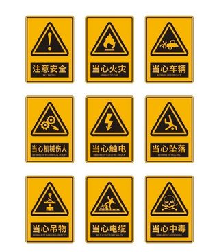 注意安全标识图片