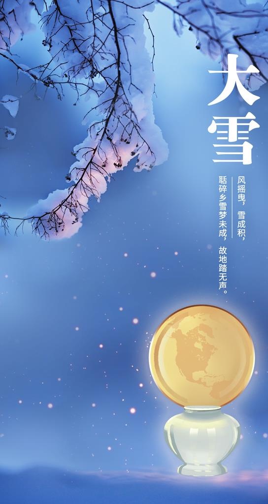 大雪节气海报图片(1242x2208)psd模版下载