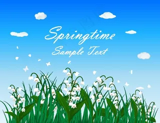 风景画 树叶 森林树叶  插画图片