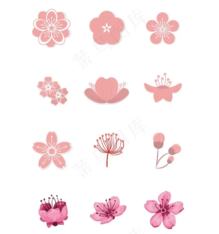 樱花 花瓣图片ai矢量模版下载