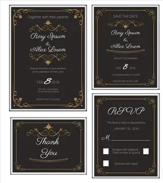 欧式花纹 邀请函图片