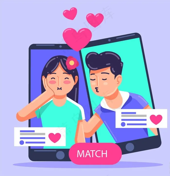 卡通手机交友图片eps,ai矢量模版下载