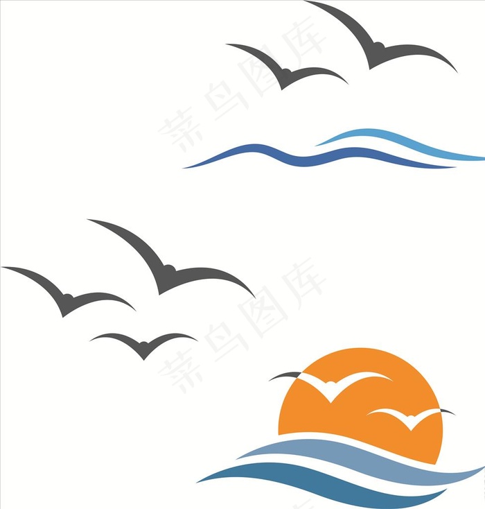 海鸥图片cdr矢量模版下载