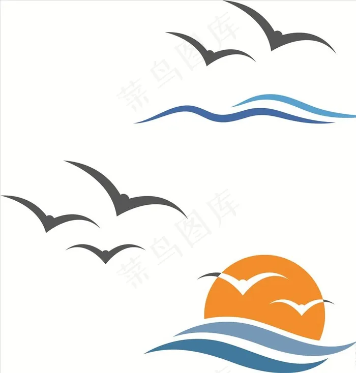海鸥图片cdr矢量模版下载