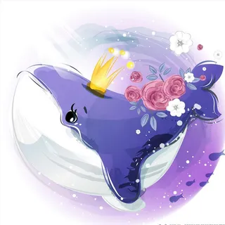 手绘鲸鱼图片