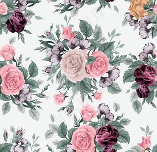手绘玫瑰花背景图片