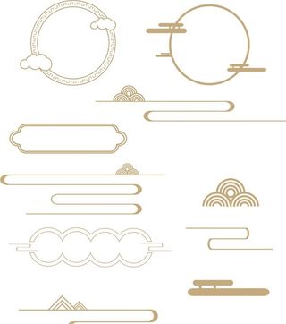 古风复古祥云白边框图片