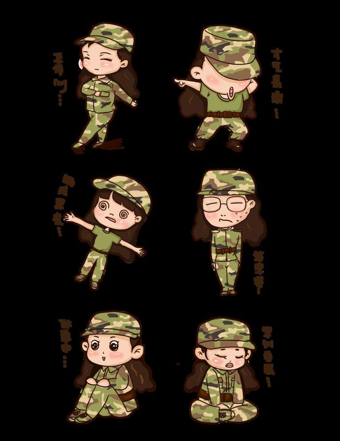 新生军训表情菜鸟图库片(3072x4107)psd模版下载