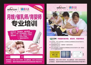 月嫂催乳师育婴师培训单页图片
