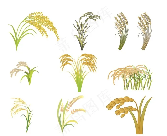 矢量稻穗图片ai矢量模版下载