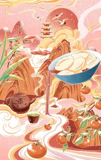 冬至饺子插画图片 冬至饺子插画图片