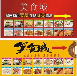 美食城展板图片