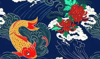 金鱼国潮插画图片