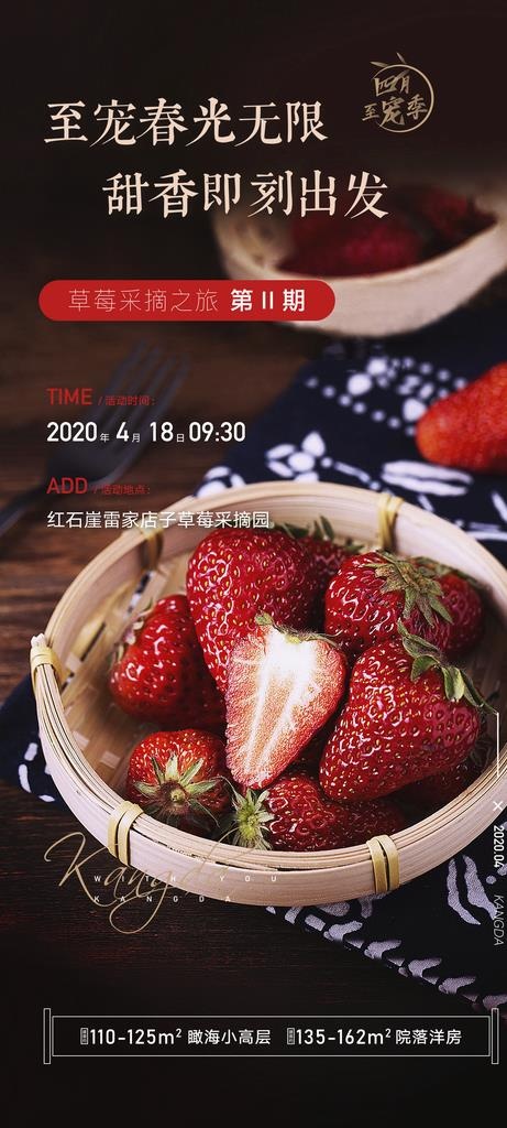 草莓采摘海报图片(1535x3189)psd模版下载