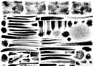 毛笔墨迹笔刷笔触矢量图片