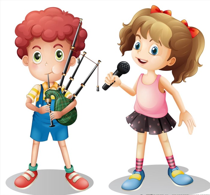 卡通儿童音乐表演图片