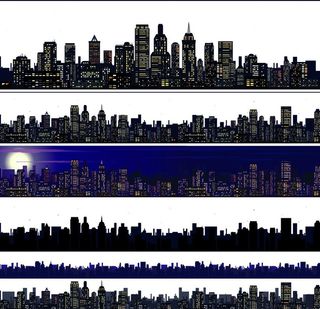 城市全景矢量图片