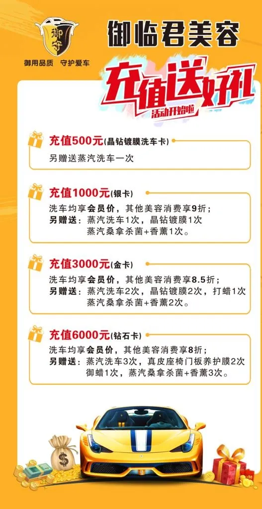 汽车美容 充值送好礼图片(3543x6496)psd模版下载