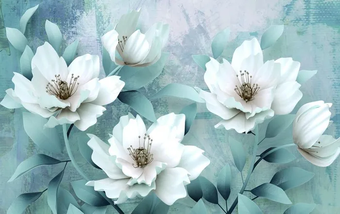 鲜花艺术墙纸壁画图案图片