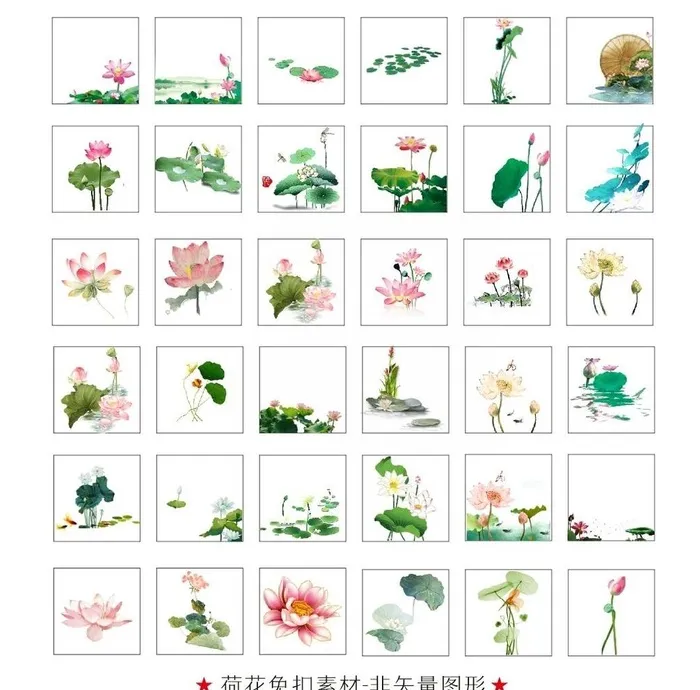 荷花素材图片cdr矢量模版下载