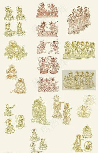 矢量敦煌飞天图片