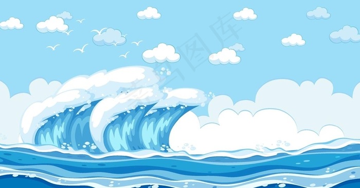 海浪图片eps,ai矢量模版下载