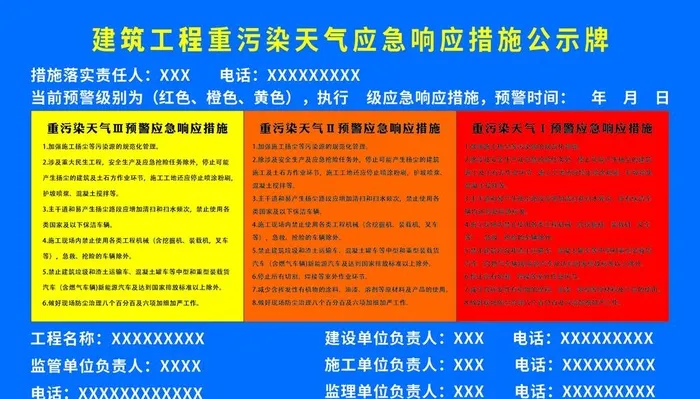 建筑工程重污染天气应急响应措施图片cdr矢量模版下载
