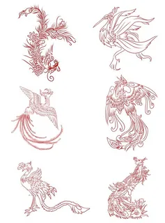 中国喜庆凤凰龙凤素材图片