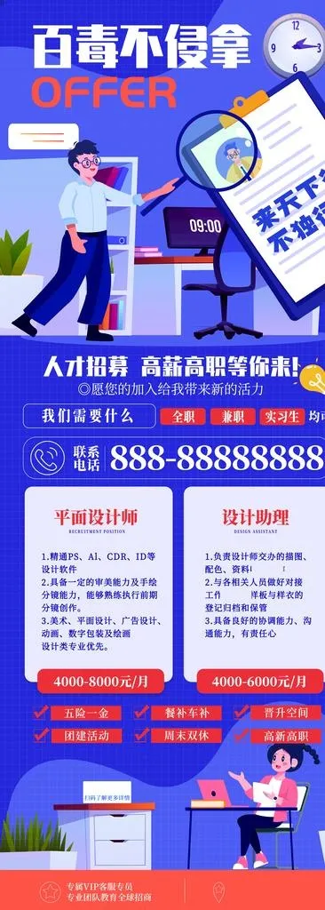 招聘海报图片(4134x10630)psd模版下载