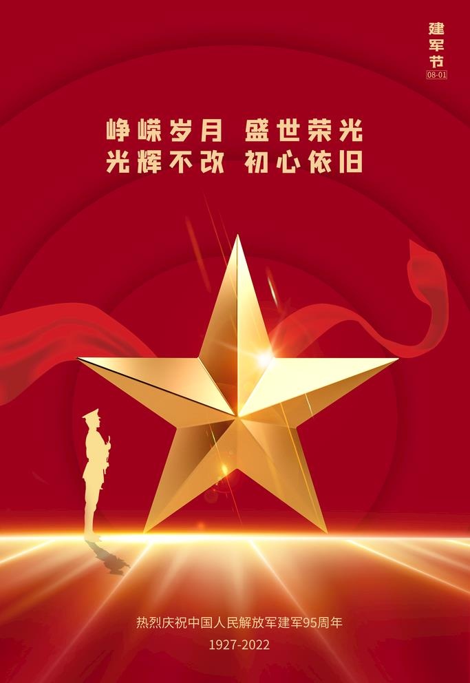 建军节图片(3543x5315)psd模版下载