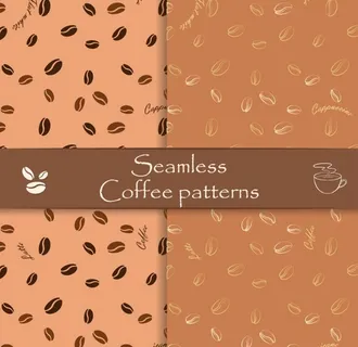 咖啡豆无缝背景图片 咖啡豆无缝背景图片