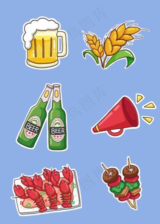 卡通啤酒节相关素材图片