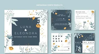 手绘婚礼卡片模板图片