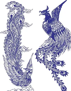 青花瓷图案 凤纹图片 青花瓷图案 凤纹图片
