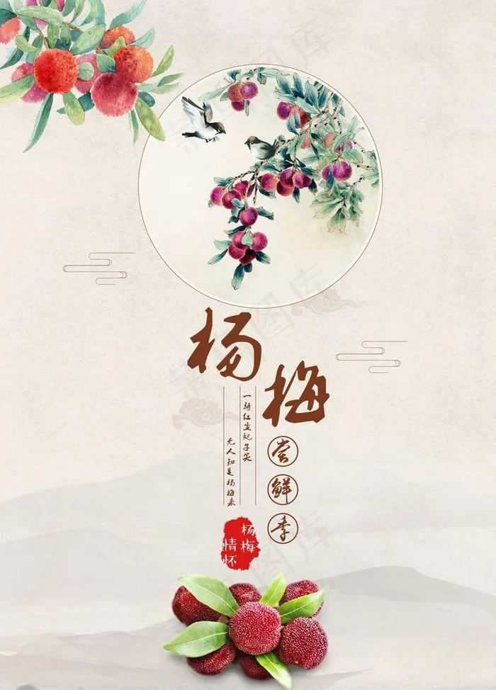 杨梅图片psd模版下载