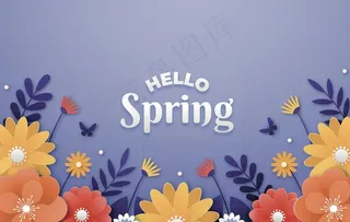 春季花卉背景矢量素材图片