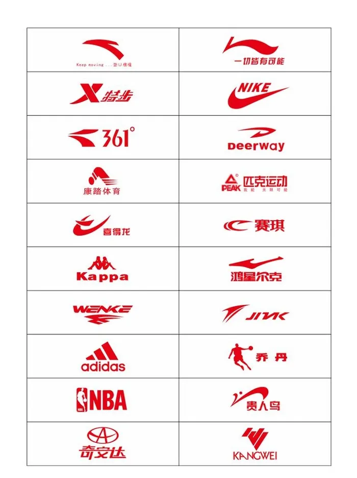 运动品牌logo图片cdr矢量模版下载