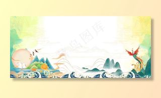 国潮中国风山海背景图片