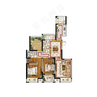 带花园 户型图图片