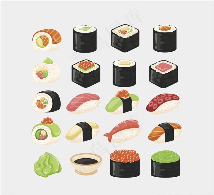 卡通寿司图片