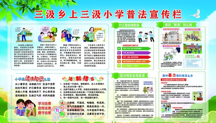学校普法宣传栏图片(5669x3402)psd模版下载