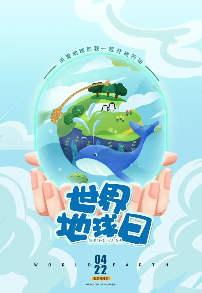 世界地球日宣传海报图片(4724x7086)psd模版下载