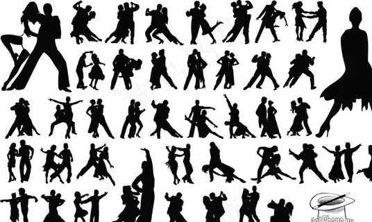 跳舞人物剪影图片